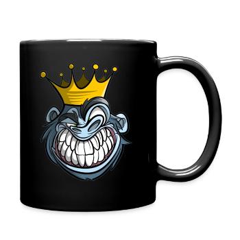 Affen T-Shirt - Tasse einfarbig - Schwarz - Rechts