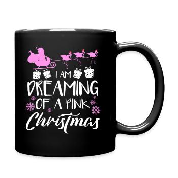 Je rêve d'un noël rose - flamant rose - Mug uni - noir - Droite