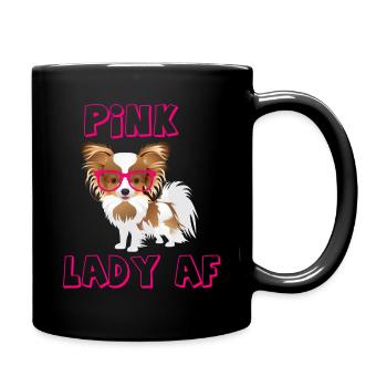 Doux chien papillon rose Lady Girlie Nerd - Mug uni - noir - Droite
