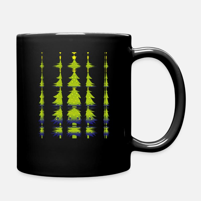 Bunter Weihnachtsbaum Christmas Tree - Tasse einfarbig - Schwarz