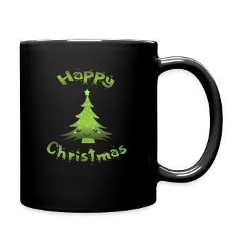 Schöner Weihnachtsbaum Happy Christmas - Tasse einfarbig - Schwarz - Rechts