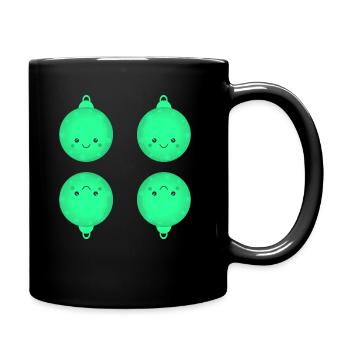 Schöne Weihnachtskugeln Christbaumkugeln - Tasse einfarbig - Schwarz - Rechts