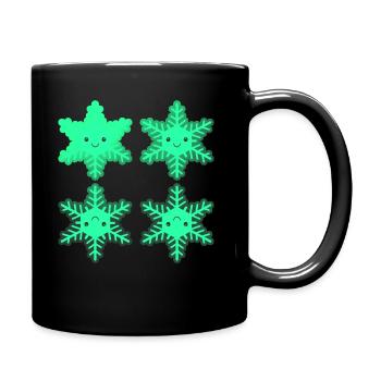 Poinsettia Star Christmas - Full Colour Mug - black - Right