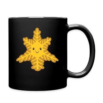Poinsettia Scheeflocken Christmas - Full Colour Mug - black - Right
