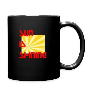 SUN IS SHINING,Reggae,Bob,Marley,Jamaica,Rastafari - Tasse einfarbig - Schwarz - Rechts