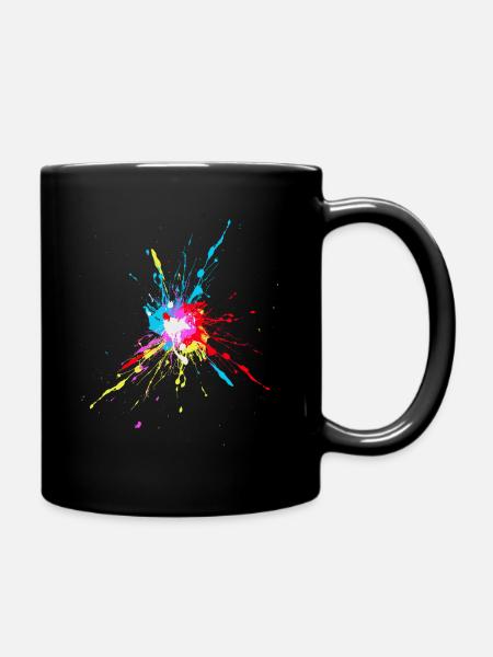 Des éclaboussures de peinture colorées amusantes - Mug uni - noir