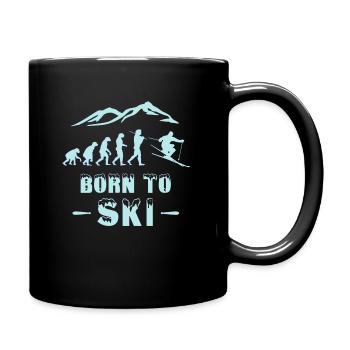 Ski Evolution Born to Ski Skifahrer - Tasse einfarbig - Schwarz - Rechts