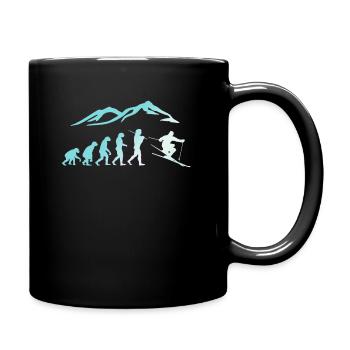 Ski Evolution Skifahrer Schnee Winter - Tasse einfarbig - Schwarz - Rechts