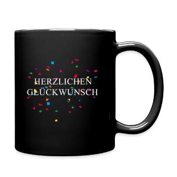 Congratulations Abitur Apprenticeship Birthday - Full Colour Mug - black - Right