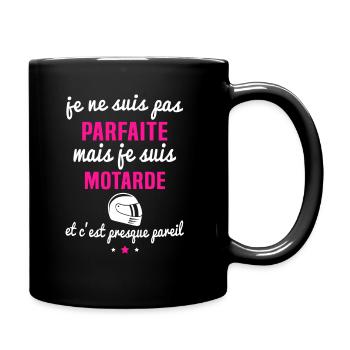 I'm not perfect but I'm a biker - Full Colour Mug - black - Right