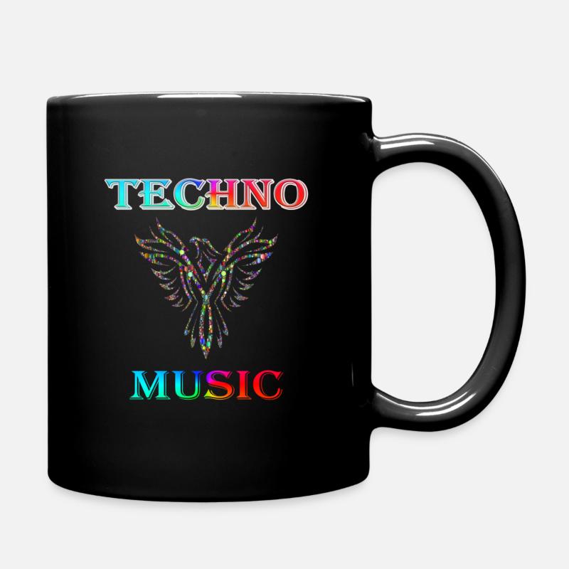Techno Music - Tasse einfarbig - Schwarz