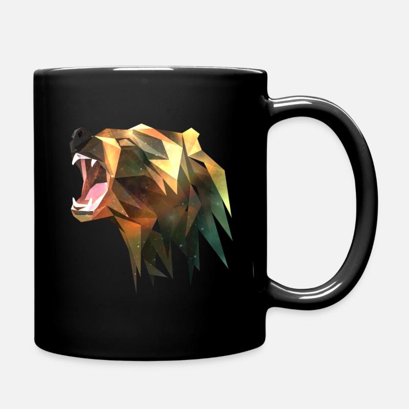 Bär Origami - Tasse einfarbig - Schwarz