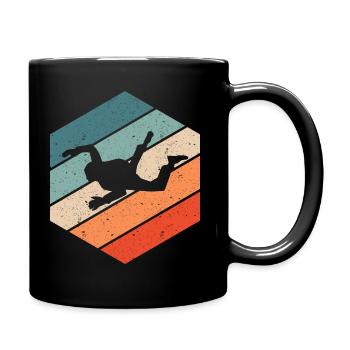 Parachute Springer Skydive Retro Vintage Gift - Full Colour Mug - black - Right