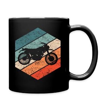 Motorrad Scrambler Retro 80er Biker Geschenk - Tasse einfarbig - Schwarz - Rechts