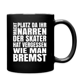 Skater narren bremsen skaten inliner inline - Tasse einfarbig - Schwarz - Rechts