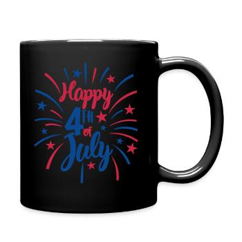 Independence Day 4 Juli Unabhängigkeitstag Amerika - Tasse einfarbig - Schwarz - Rechts