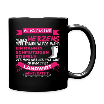 Landwirtschaft Traktor Geschenk Landwirt Frau - Tasse einfarbig - Schwarz - Rechts