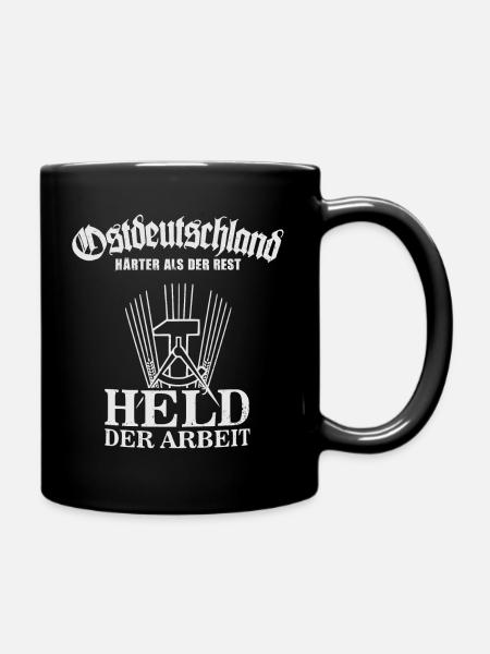 DDR Ostdeutschland Held der Arbeit - Tasse einfarbig - Schwarz