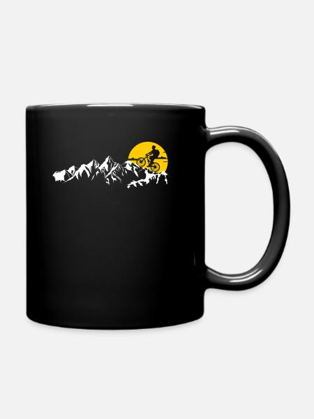 Fahrrad – Shirt Radsport Mountainbike Geschenk - Tasse einfarbig - Schwarz
