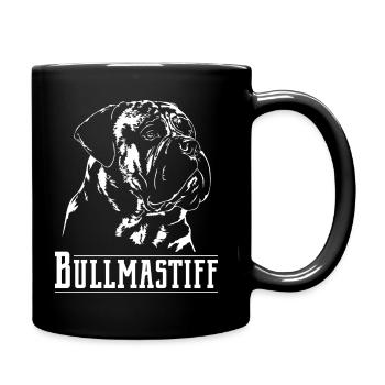 BULLMASTIFF Hunde Wilsigns Hundeportrait - Tasse einfarbig - Schwarz - Rechts