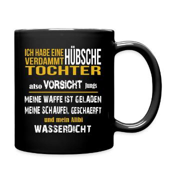 Vater und Tochter - Tasse einfarbig - Schwarz - Rechts