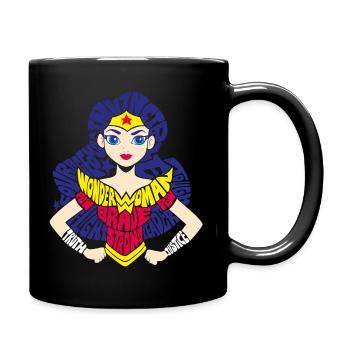 DC Super Hero Girls Wonder Woman Typography - Full Colour Mug - black - Right