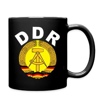 DDR Emblem - Tasse einfarbig - Schwarz - Rechts
