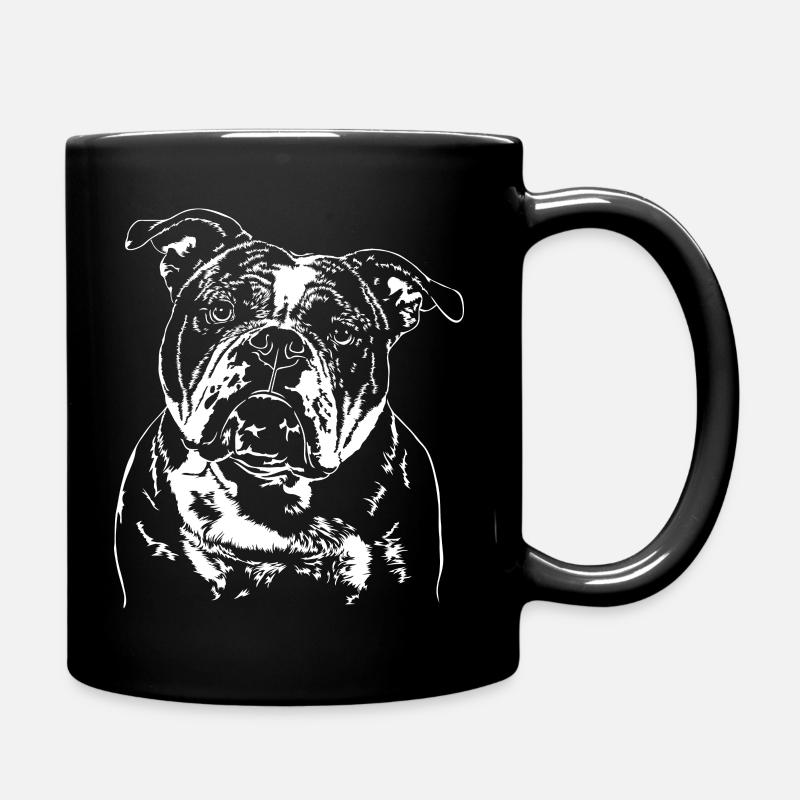 OLD ENGLISH BULLDOG OEB Hundeportrait Wilsigns - Tasse einfarbig - Schwarz