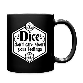 Pen and paper dice don't care - Full Colour Mug - black - Right