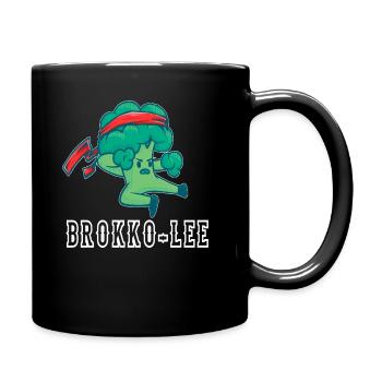 Brokko-Lee, Martial Arts Broccoli, Vegan Sport Shirt - Full Colour Mug - black - Right