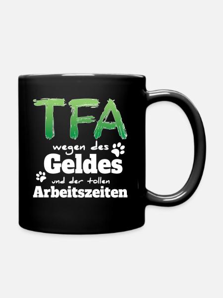 TFA Tiermedizin Leidenschaft Tierliebe Tierarzt - Tasse einfarbig - Schwarz