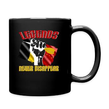 Legends never disappear Belgium with flag - Full Colour Mug - black - Right