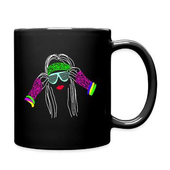 Fête de style néon rétro des années 80 - Mug uni - noir - Droite