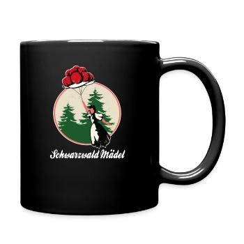 Schwarzwald Mädel,Bollenhut,Tracht Luftballon,FUN - Tasse einfarbig - Schwarz - Rechts