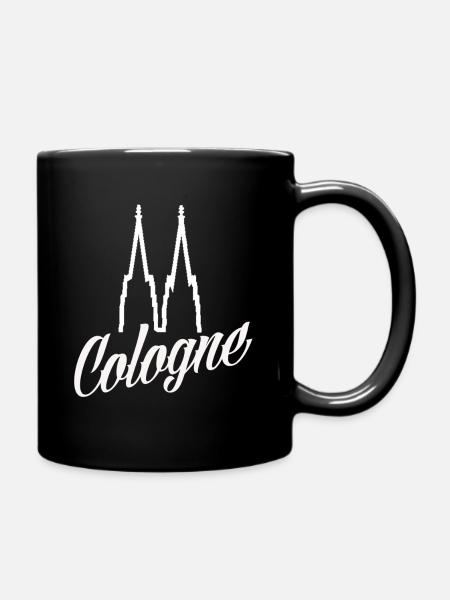 Kölner Dom - Cologne weiss - Tasse einfarbig - Schwarz