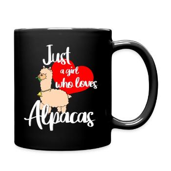Just a girl who loves alpacas. - Tasse einfarbig - Schwarz - Rechts