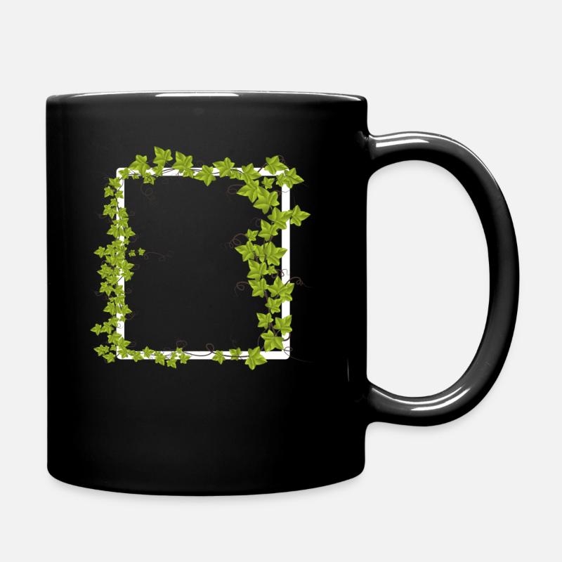 Rahmen mit Efeu Deko - Tasse einfarbig - Schwarz