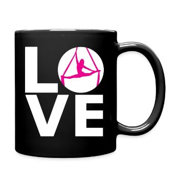 Aerial Silks - Silklove - Aerialist - vertical wipe - Full Colour Mug - black - Right