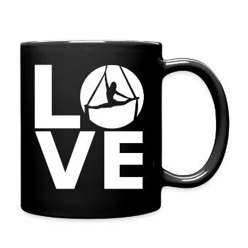 Aerial Silks - Silklove - Aerialist - vertical wipe - Full Colour Mug - black - Right