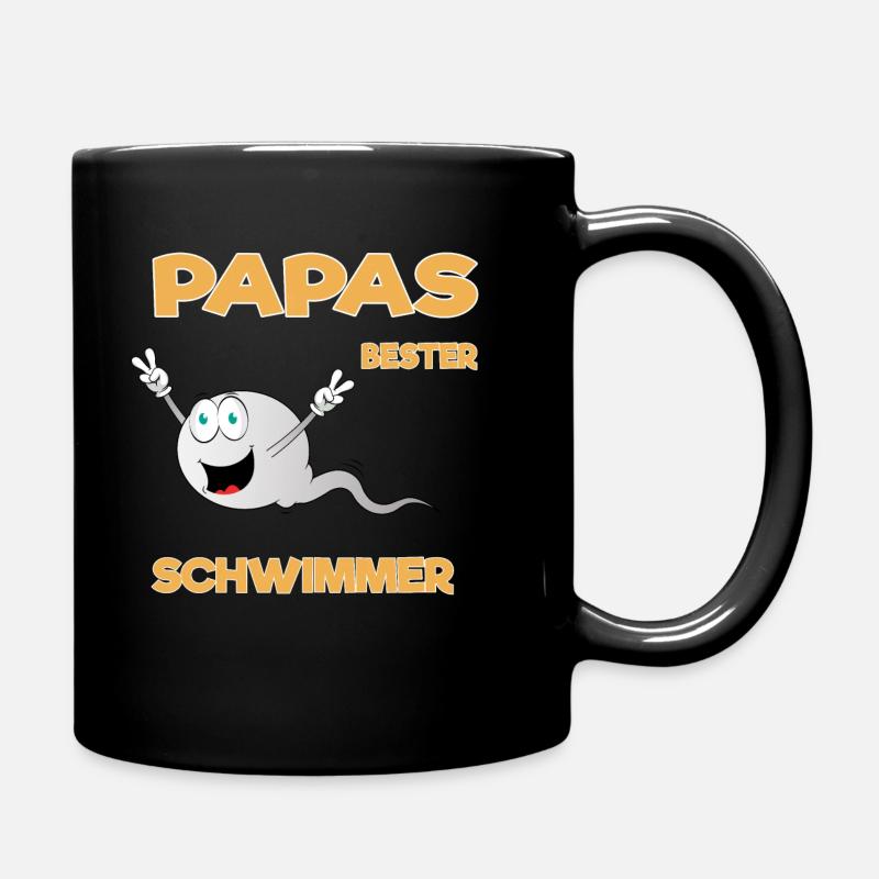 Papas bester Schwimmer - Tasse einfarbig - Schwarz