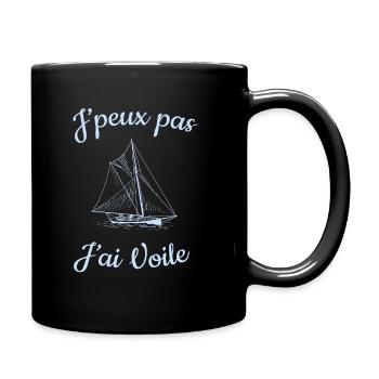 Je peux pas j'ai Voile idée cadeau - Mug uni - noir - Droite