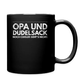 Opa und Dudelsack cooler gehts nicht Geschenk - Tasse einfarbig - Schwarz - Rechts