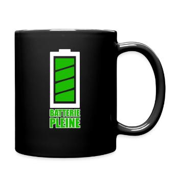 Pleine batterie - chargé - Mug uni - noir - Droite