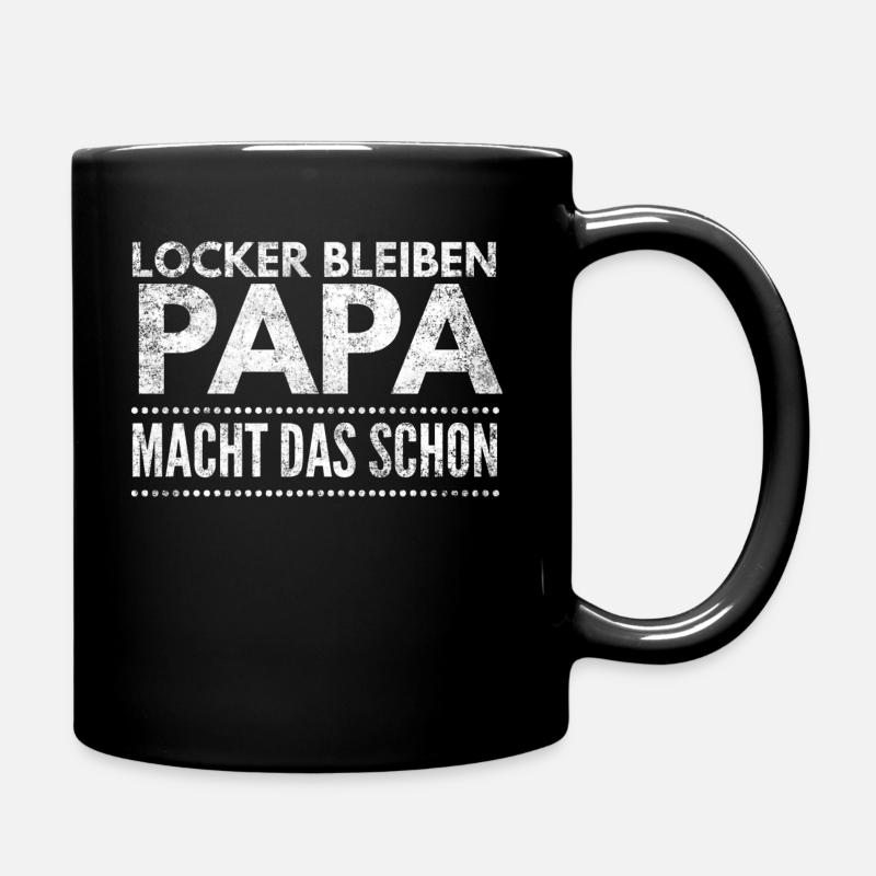 Locker Papa macht das schon Handwerker Geschenk - Tasse einfarbig - Schwarz