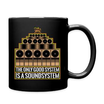 Bon système audio Lion - Mug uni - noir - Droite