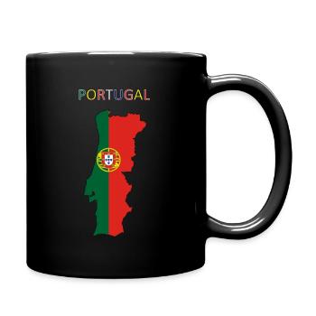 Portugal flag - art design - Full Colour Mug - black - Right