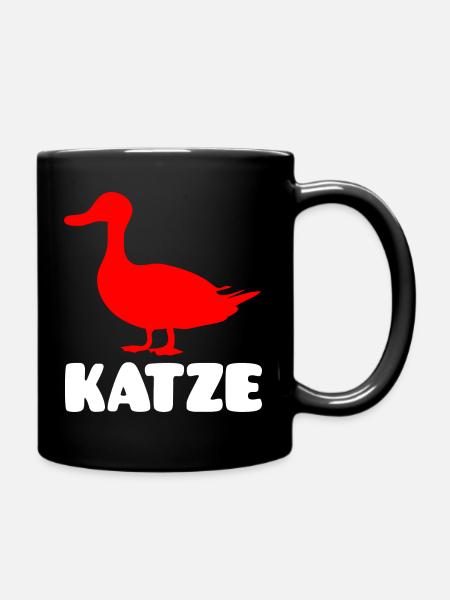 Katze - Tasse einfarbig - Schwarz