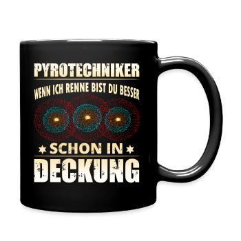 Pyro Feuerwerker rennt - Tasse einfarbig - Schwarz - Rechts