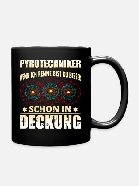 Pyro Feuerwerker rennt - Tasse einfarbig - Schwarz