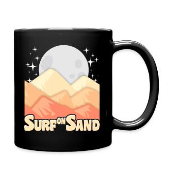 Auf Sand surfen - Tasse einfarbig - Schwarz - Rechts